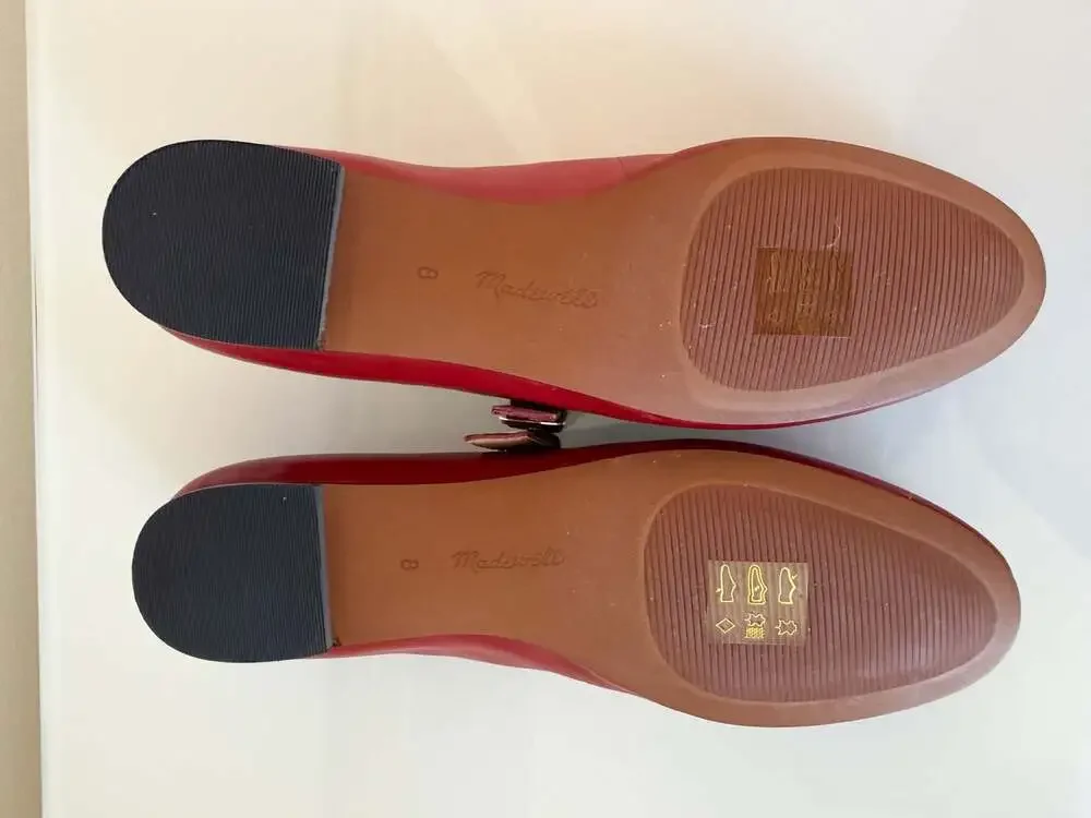 Madewell The Remy Mary Jane Flat in Cherrywood Red, new
